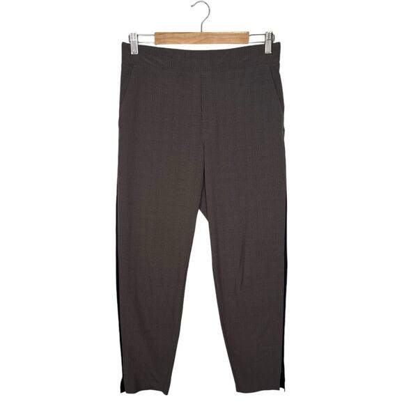 Athleta Pants Womens 8 Brooklyn Ankle High Rise Lightweight Pull On Plaid Gray - Picture 1 of 11